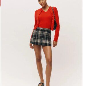 Reformation Rory Skirt  Black Plaid Size 2 NWT SOLD OUT